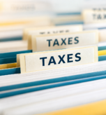 Row of tax folders