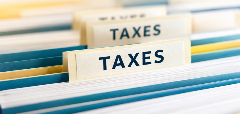 Row of tax folders